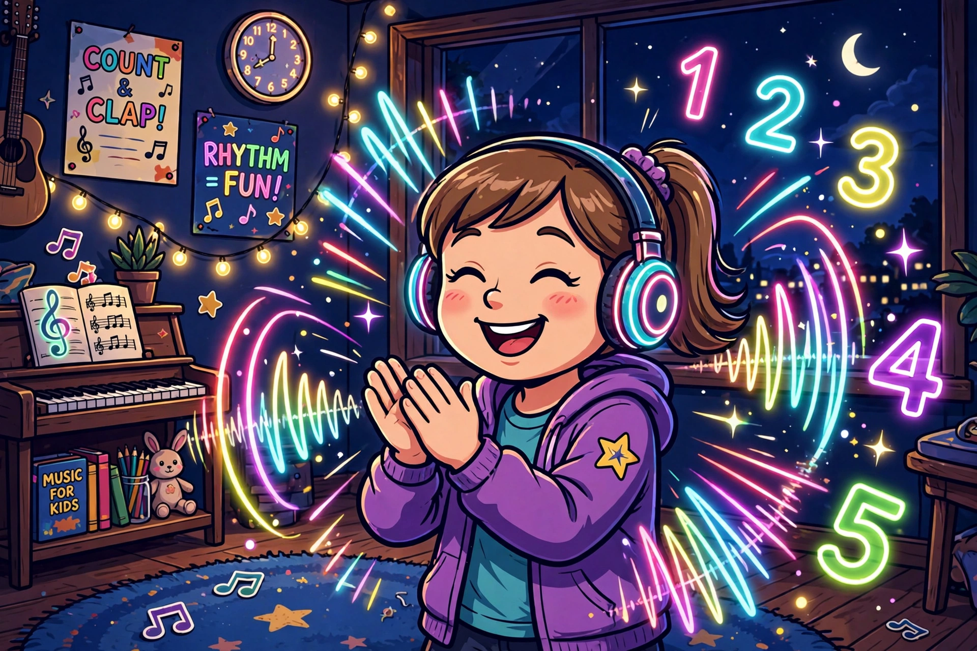 Child clapping out a multiplication rhythm pattern