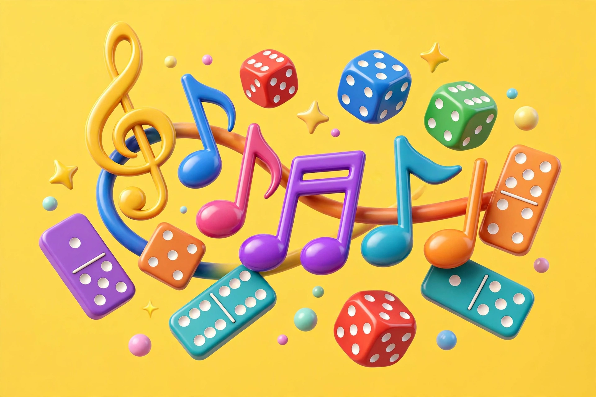 Musical notes mixed with numbers representing multiplication songs for kids
