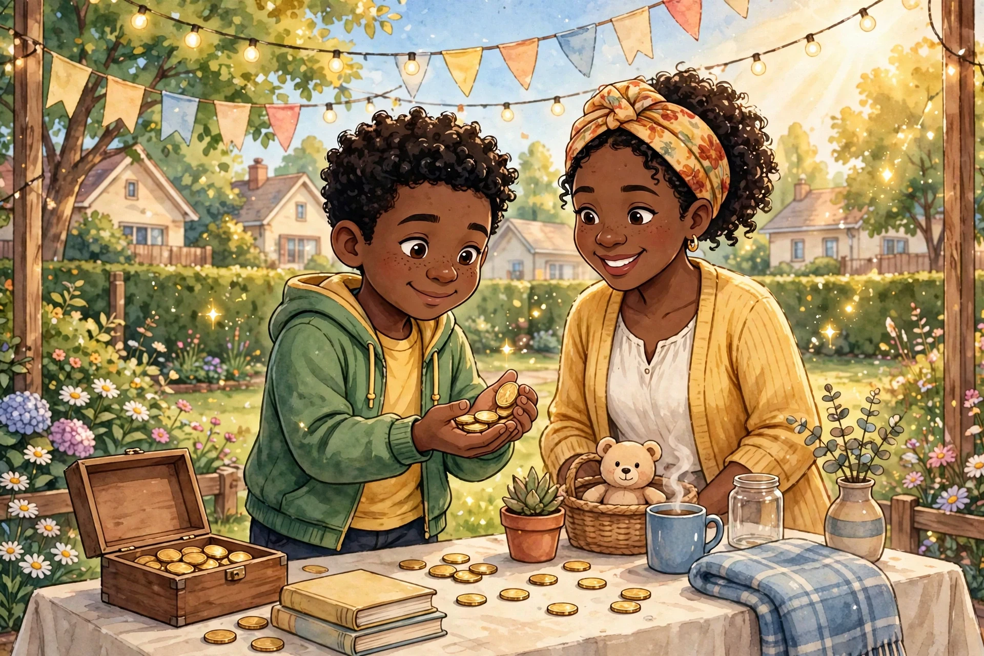 A confident older child successfully using multiplication facts in a real-world situation like shopping or cooking
