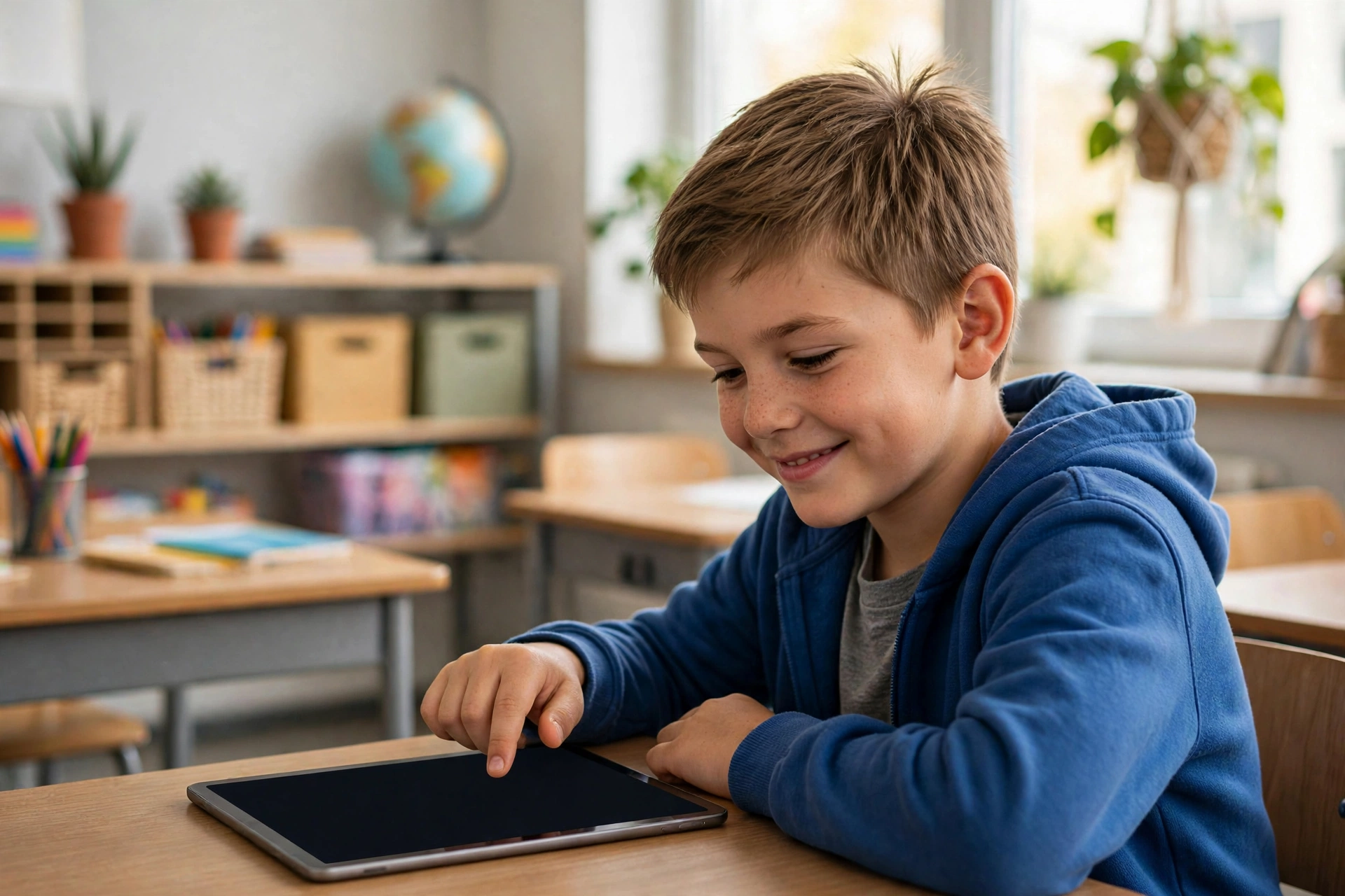 Year 4 Multiplication Tables Check guide with a child taking an on-screen quiz